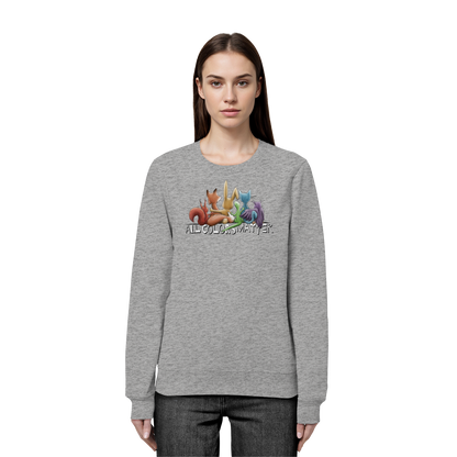 All Colors Matter! Regenbogen Tiere für Vielfalt - Organic Basic Unisex Sweatshirt
