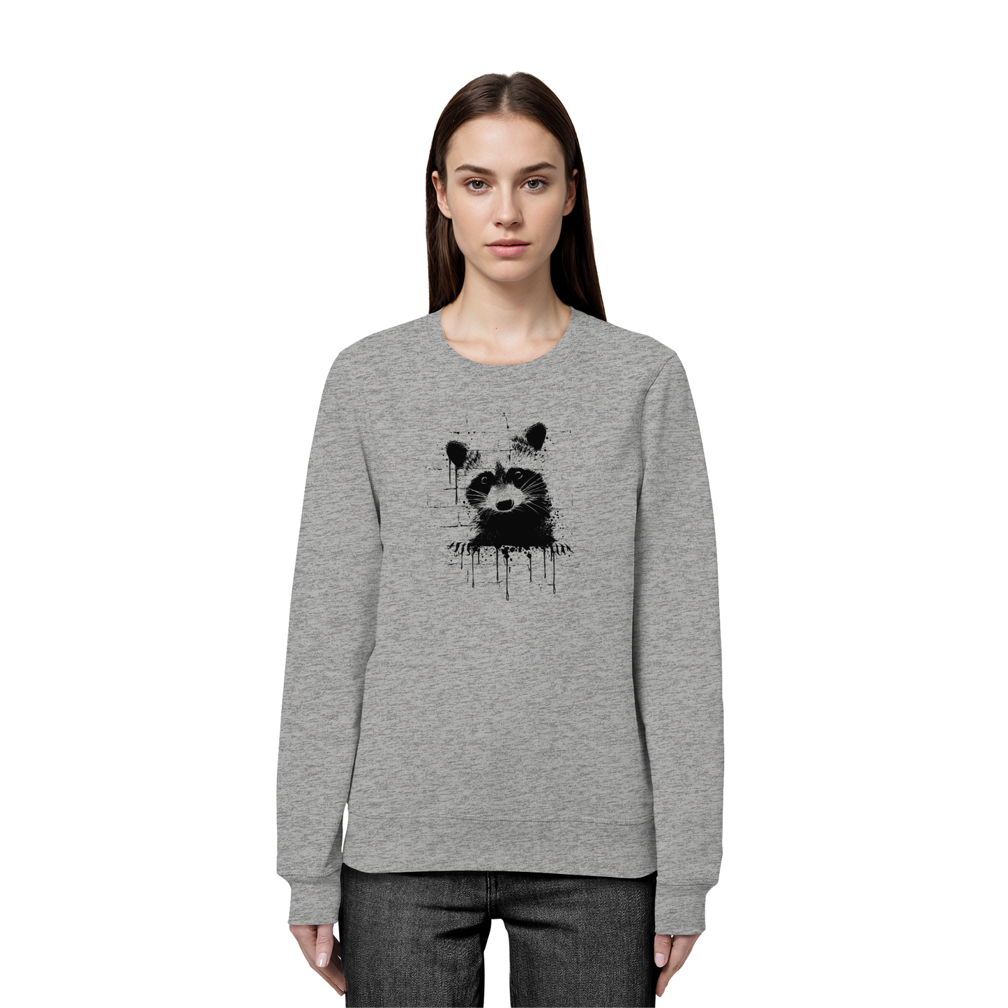 Funky Street Art Waschbär - Organic Basic Unisex Sweatshirt