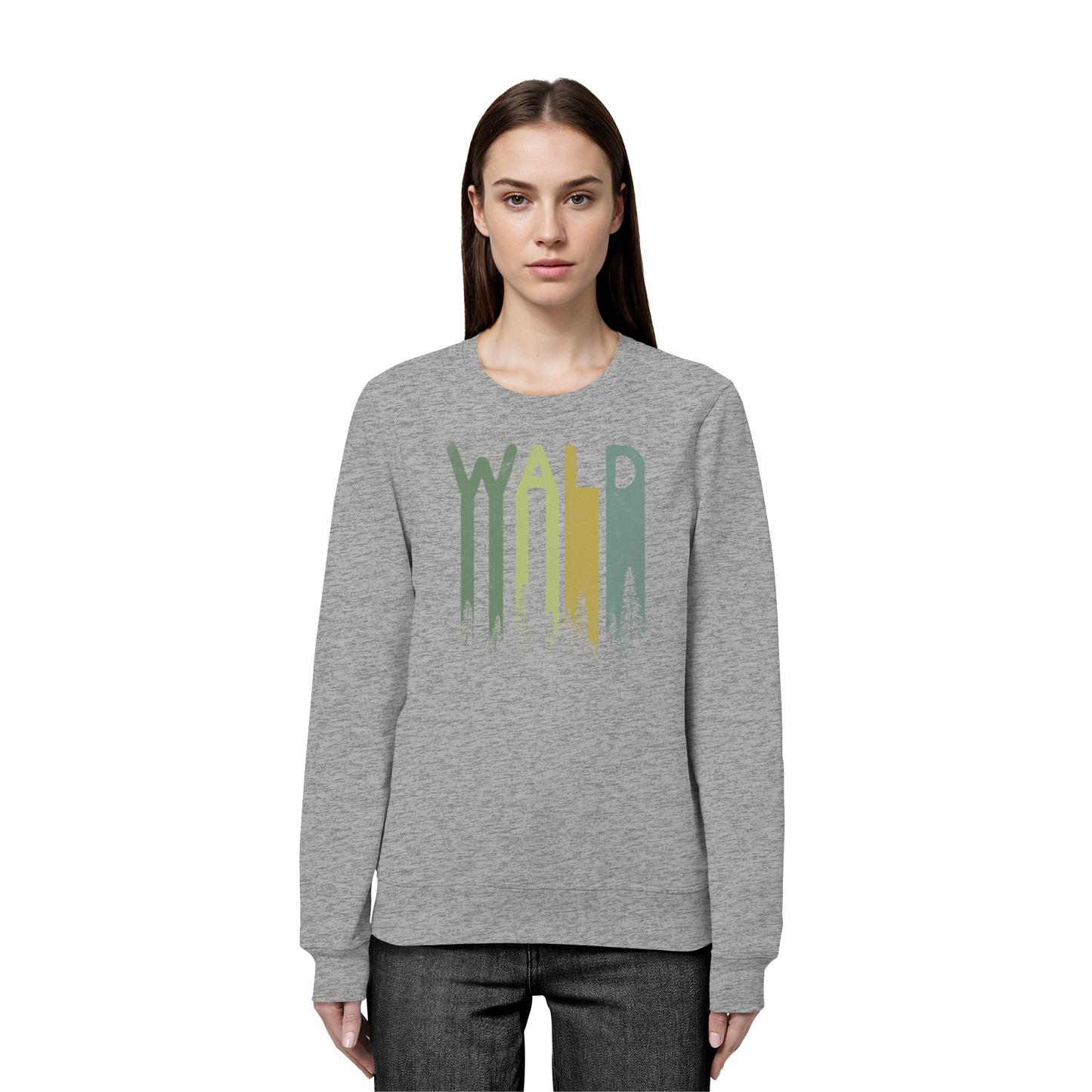 Wald Retro Forst Schriftzug - Organic Basic Unisex Sweatshirt