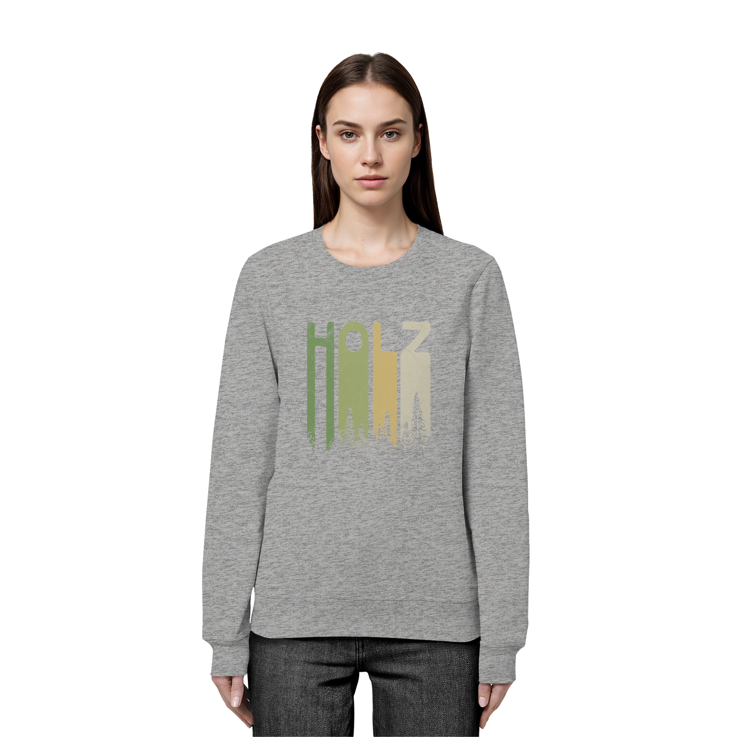 Holz Retro Wald Schriftzug - Organic Basic Unisex Sweatshirt
