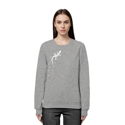 Gecko Eidechse Silhouette hell - Organic Basic Unisex Sweatshirt