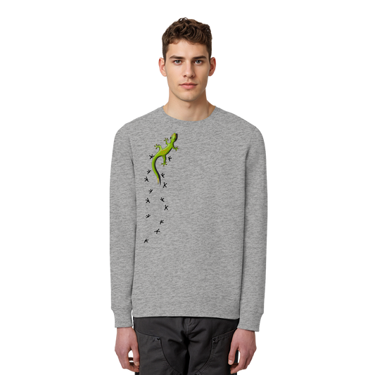 Kletternder Gecko mit Spuren - Organic Basic Unisex Sweatshirt