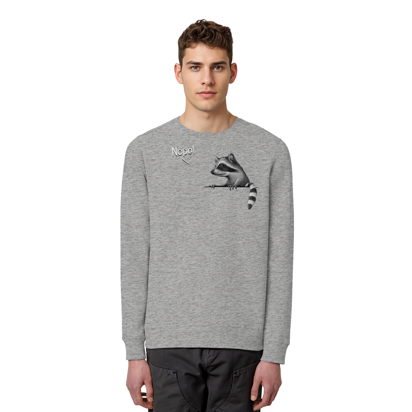 Nope! Frecher verwegener Waschbär - Organic Basic Unisex Sweatshirt