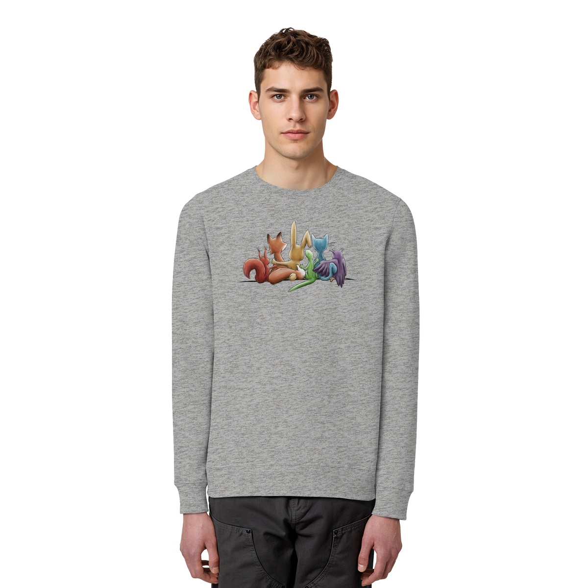 Regenbogen Tiere für Freundschaft, Toleranz und Vielfalt - Organic Basic Unisex Sweatshirt
