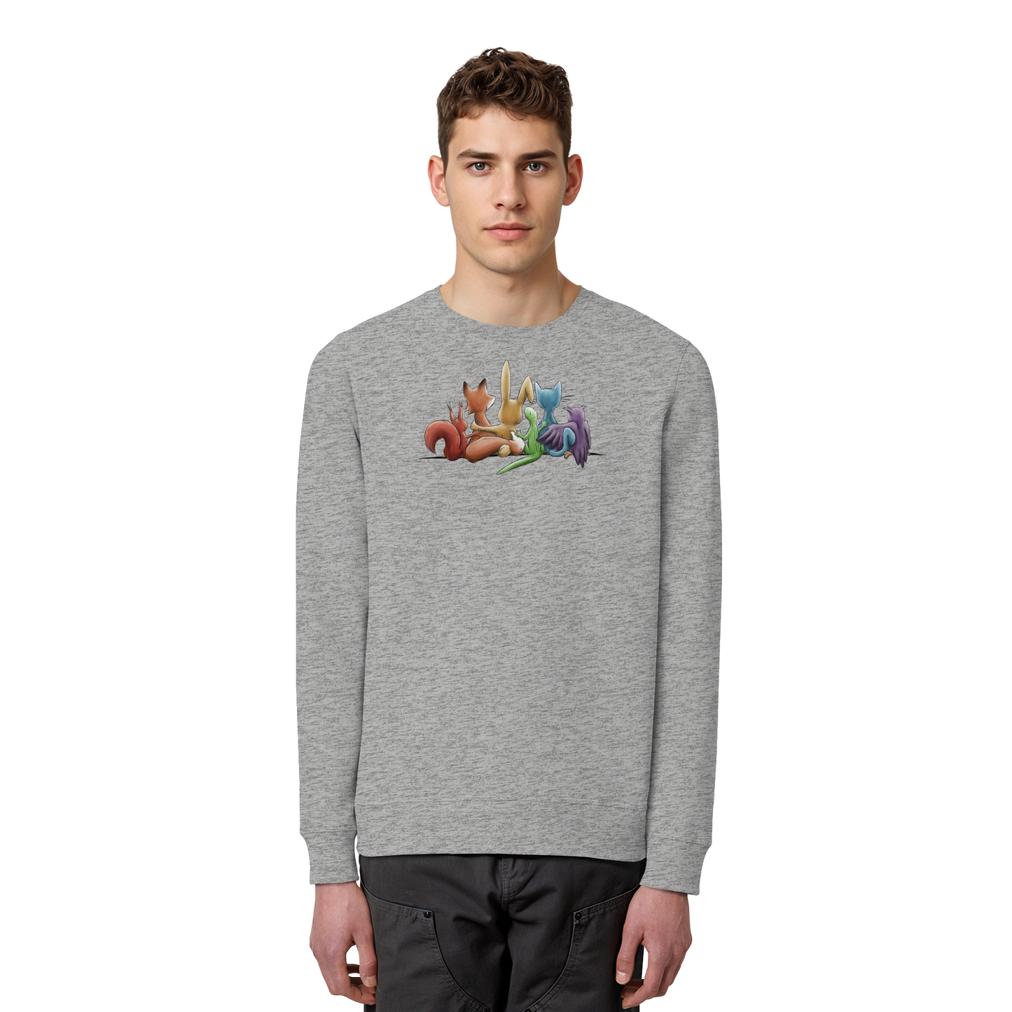 Regenbogen Tiere für Freundschaft, Toleranz und Vielfalt - Organic Basic Unisex Sweatshirt