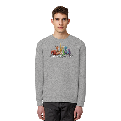 All Colors Matter! Regenbogen Tiere für Vielfalt - Organic Basic Unisex Sweatshirt