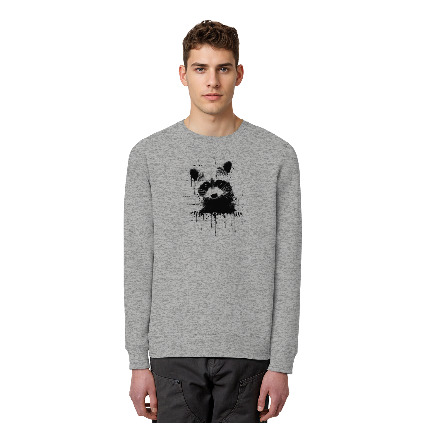 Funky Street Art Waschbär - Organic Basic Unisex Sweatshirt