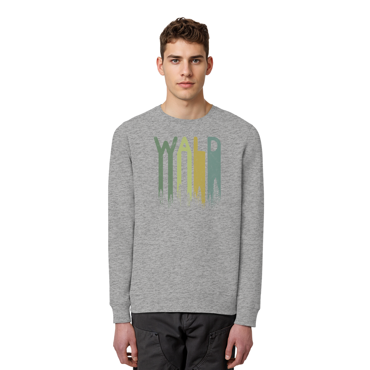 Wald Retro Forst Schriftzug - Organic Basic Unisex Sweatshirt