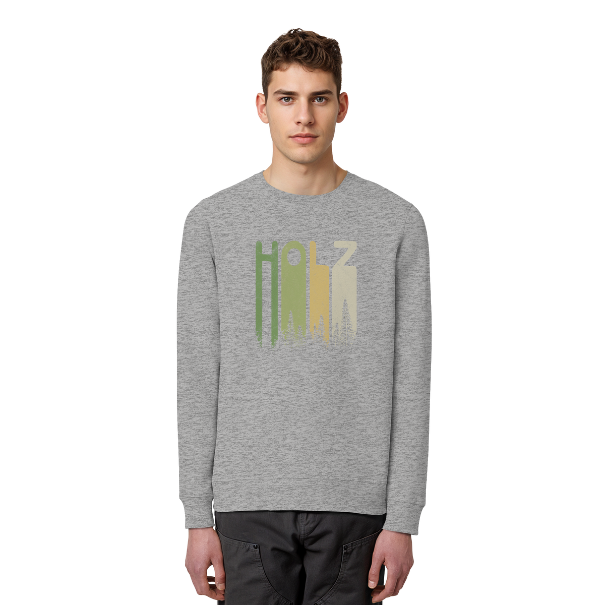 Holz Retro Wald Schriftzug - Organic Basic Unisex Sweatshirt