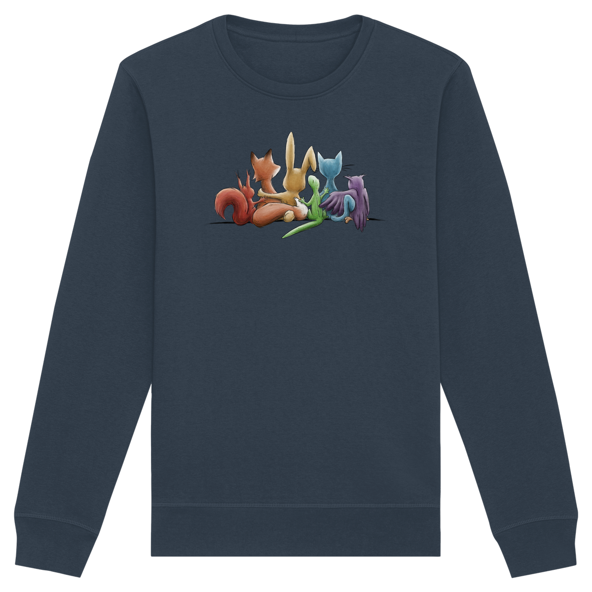 Regenbogen Tiere für Freundschaft, Toleranz und Vielfalt - Organic Basic Unisex Sweatshirt