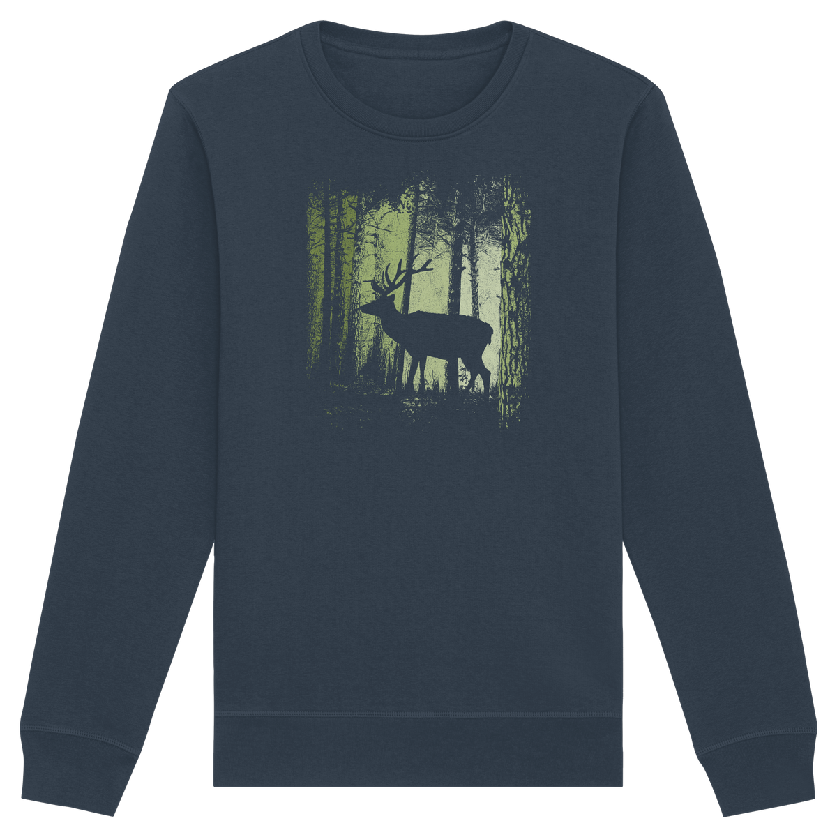 Hirsch im Zwielicht Wald - Organic Basic Unisex Sweatshirt