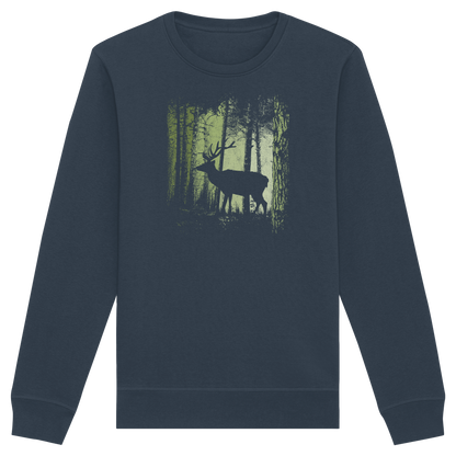 Hirsch im Zwielicht Wald - Organic Basic Unisex Sweatshirt