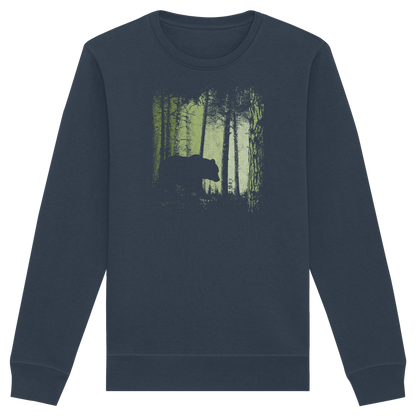 Braunbär im Zwielicht Wald - Organic Basic Unisex Sweatshirt