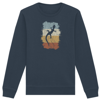 Retro Gecko Salamander Silhouette - Organic Basic Unisex Sweatshirt