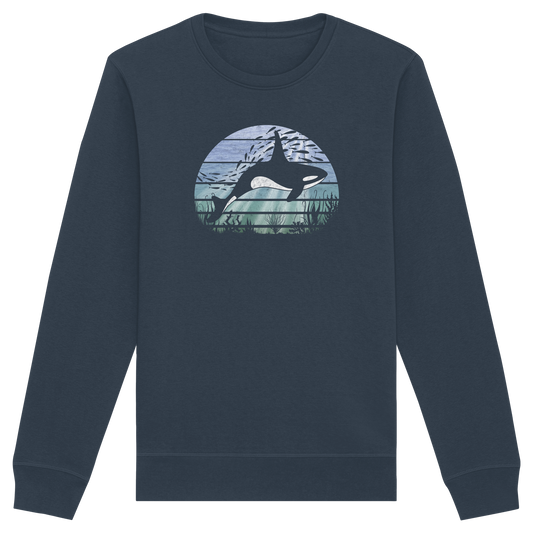 Retro Tiefsee Schwertwal Orca - Organic Basic Unisex Sweatshirt