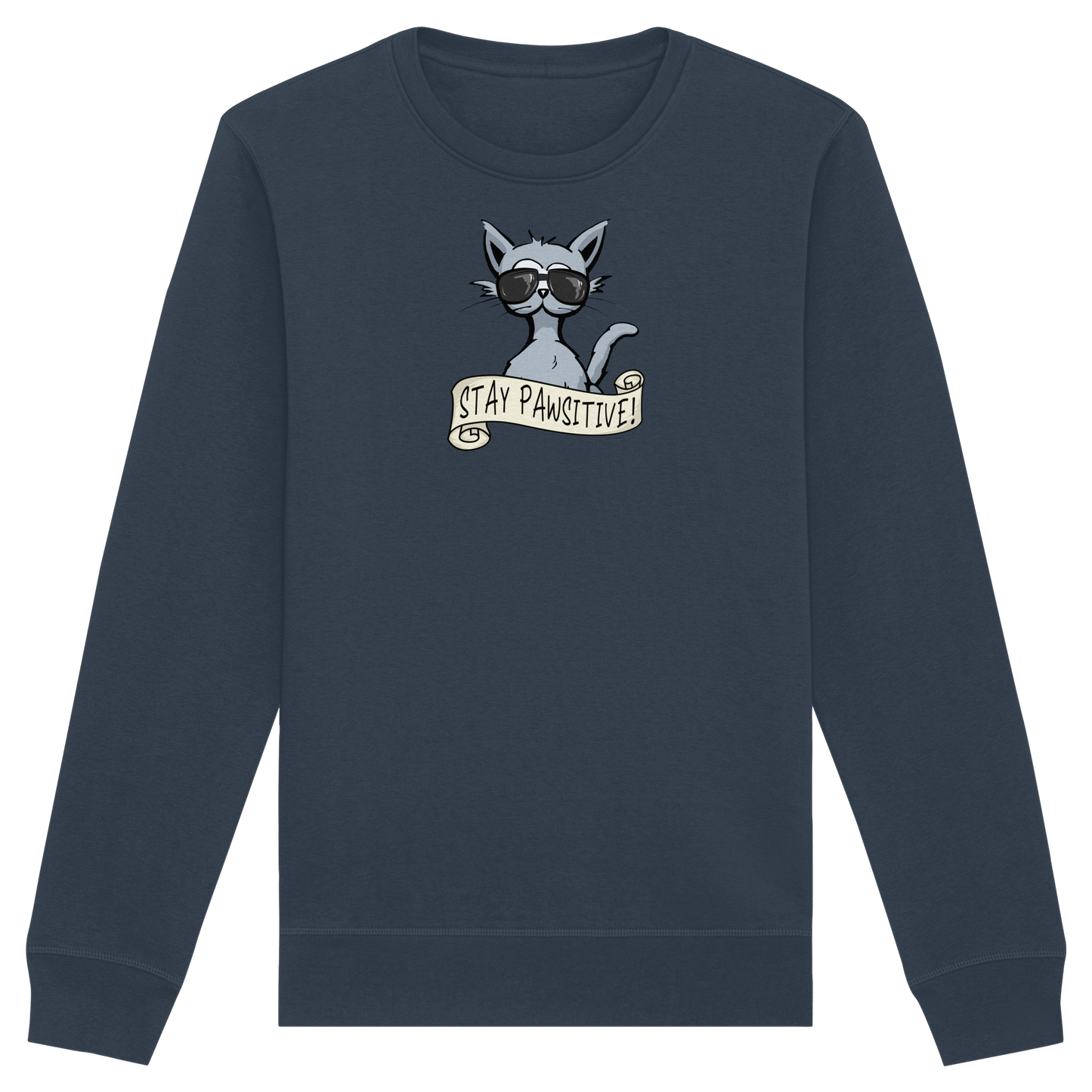 Stay Pawsitive Bleib lässig Hipster Katze - Organic Basic Unisex Sweatshirt