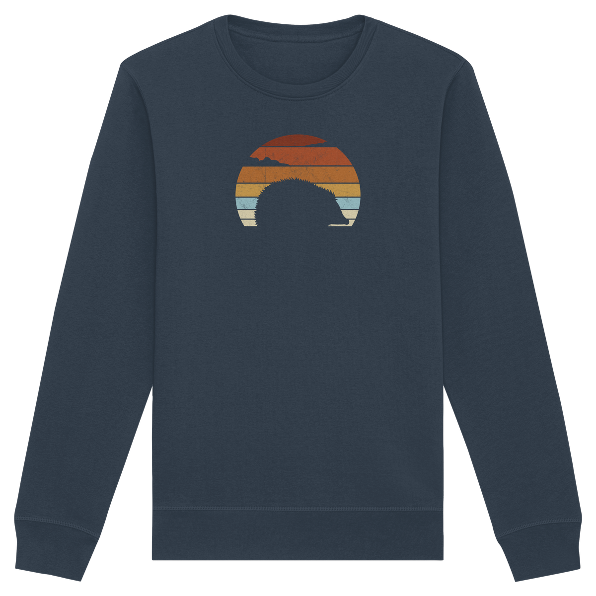 Retro Igel Silhouette im Sonnenuntergang - Organic Basic Unisex Sweatshirt