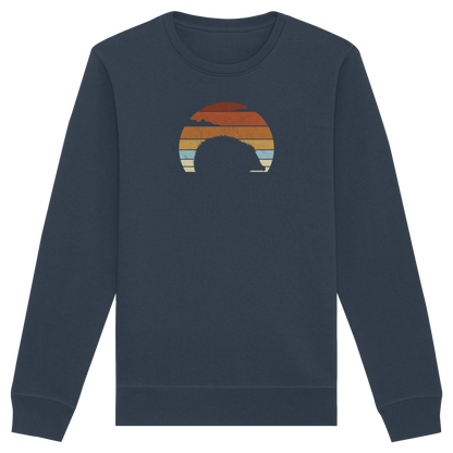 Retro Igel Silhouette im Sonnenuntergang - Organic Basic Unisex Sweatshirt
