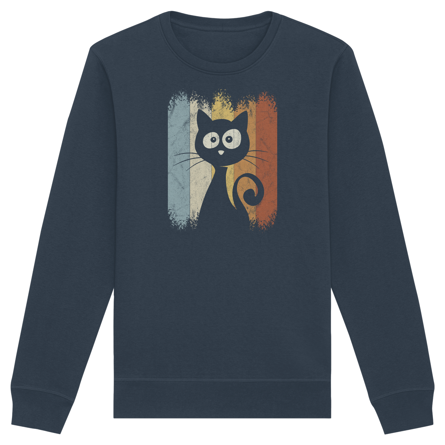 Retro Katze Silhouette - Organic Basic Unisex Sweatshirt