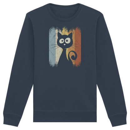 Retro Katze Silhouette - Organic Basic Unisex Sweatshirt
