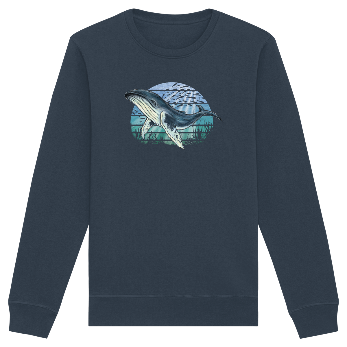 Retro Unterwasser Buckelwal - Organic Basic Unisex Sweatshirt