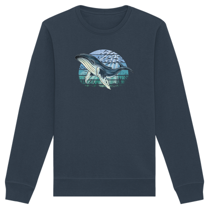 Retro Unterwasser Buckelwal - Organic Basic Unisex Sweatshirt