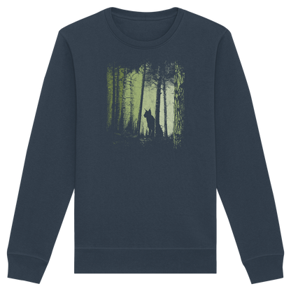 Luchs Wildkatze im Zwielicht Wald - Organic Basic Unisex Sweatshirt