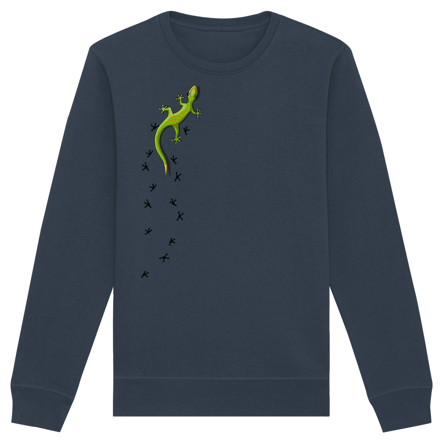 Kletternder Gecko mit Spuren - Organic Basic Unisex Sweatshirt