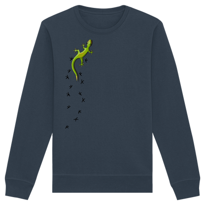 Kletternder Gecko mit Spuren - Organic Basic Unisex Sweatshirt