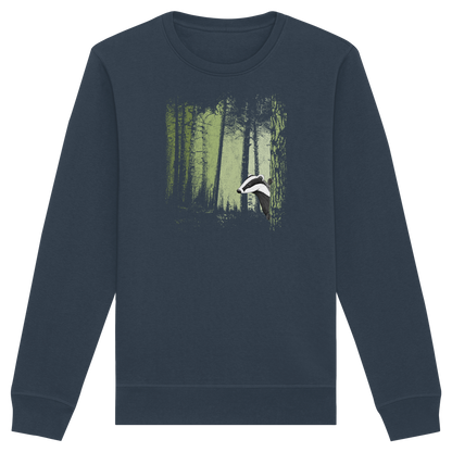 frecher Dachs im Zwielicht Wald - Organic Basic Unisex Sweatshirt