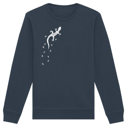 Gecko Eidechse Silhouette hell - Organic Basic Unisex Sweatshirt
