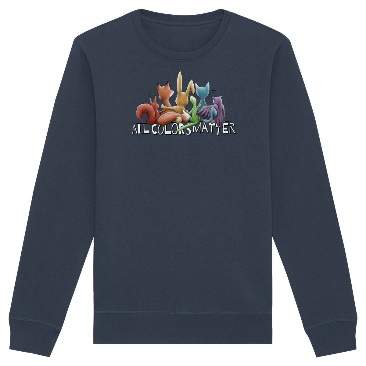 All Colors Matter! Regenbogen Tiere für Vielfalt - Organic Basic Unisex Sweatshirt