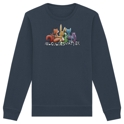 All Colors Matter! Regenbogen Tiere für Vielfalt - Organic Basic Unisex Sweatshirt