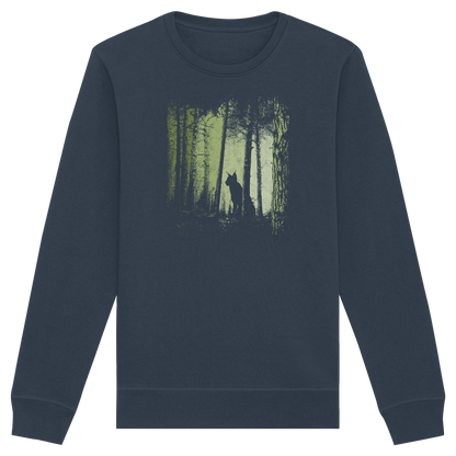 Luchs Wildkatze im Zwielicht Wald - Organic Basic Unisex Sweatshirt