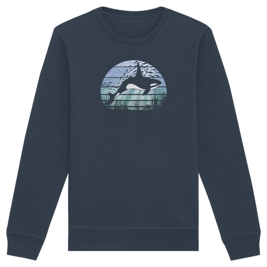 Retro Tiefsee Schwertwal Orca - Organic Basic Unisex Sweatshirt
