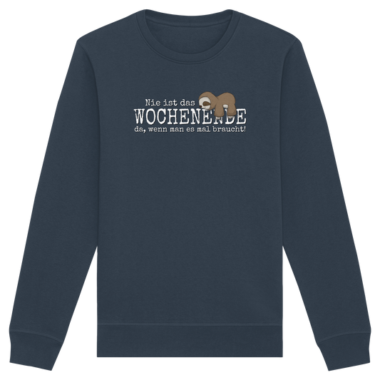 Kawaii Faultier Wochenende - Organic Basic Unisex Sweatshirt