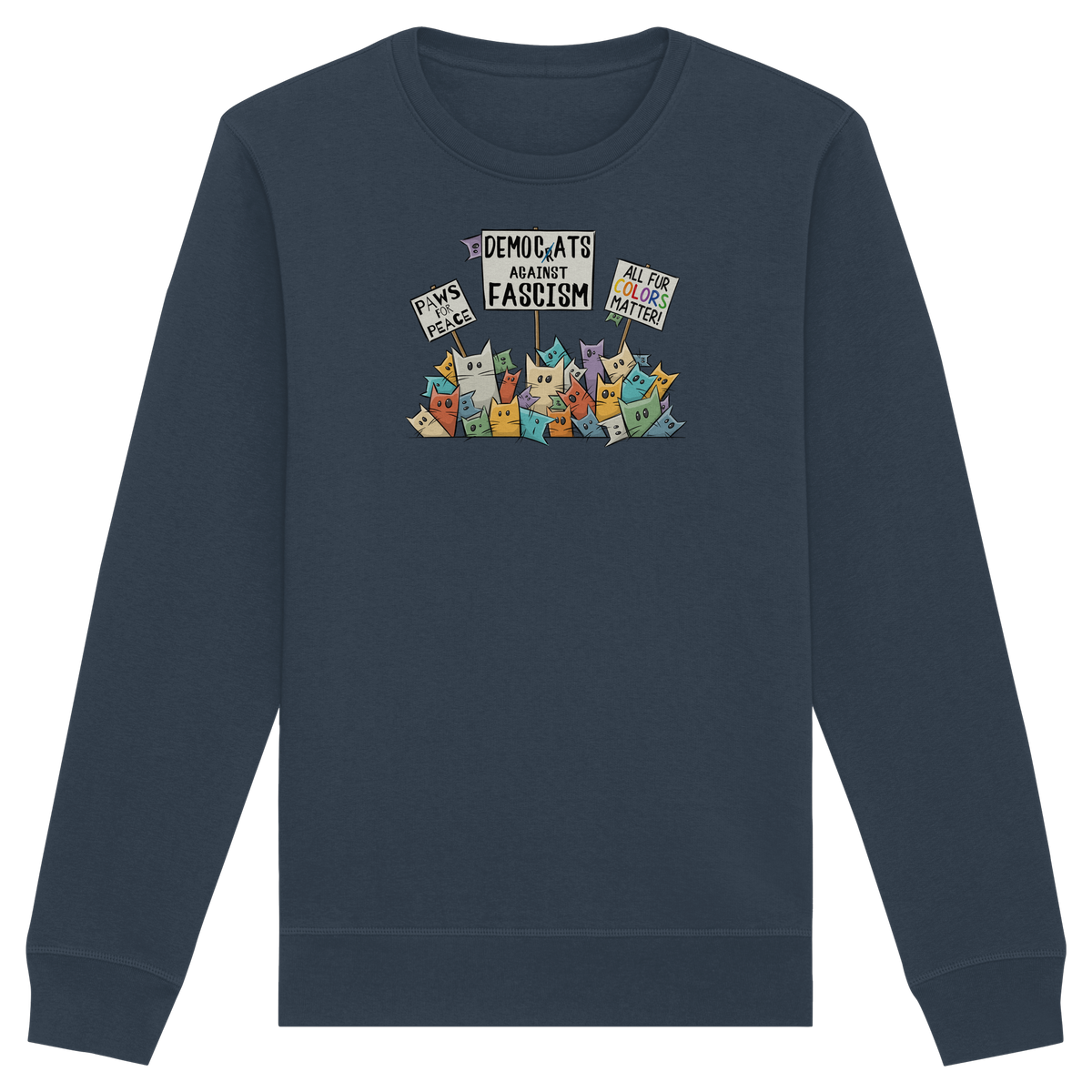 Demo-Katzen gegen Faschismus und für Vielfalt - Organic Basic Unisex Sweatshirt