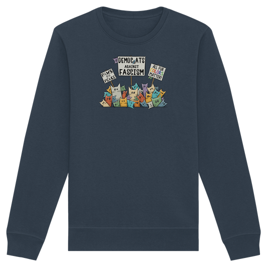 Demo-Katzen gegen Faschismus und für Vielfalt - Organic Basic Unisex Sweatshirt