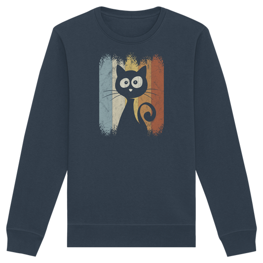 Retro Katze Silhouette - Organic Basic Unisex Sweatshirt