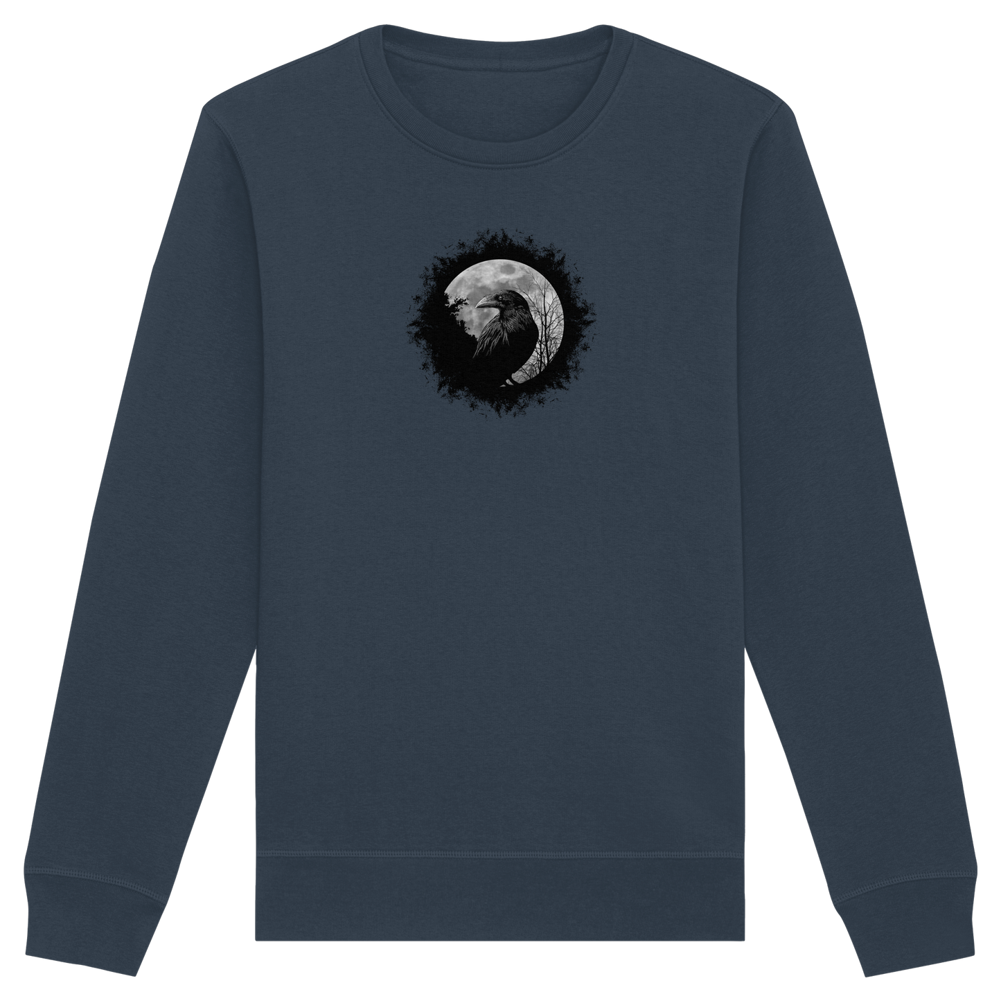 Schwarzer Rabe bei Vollmond  - Organic Basic Unisex Sweatshirt