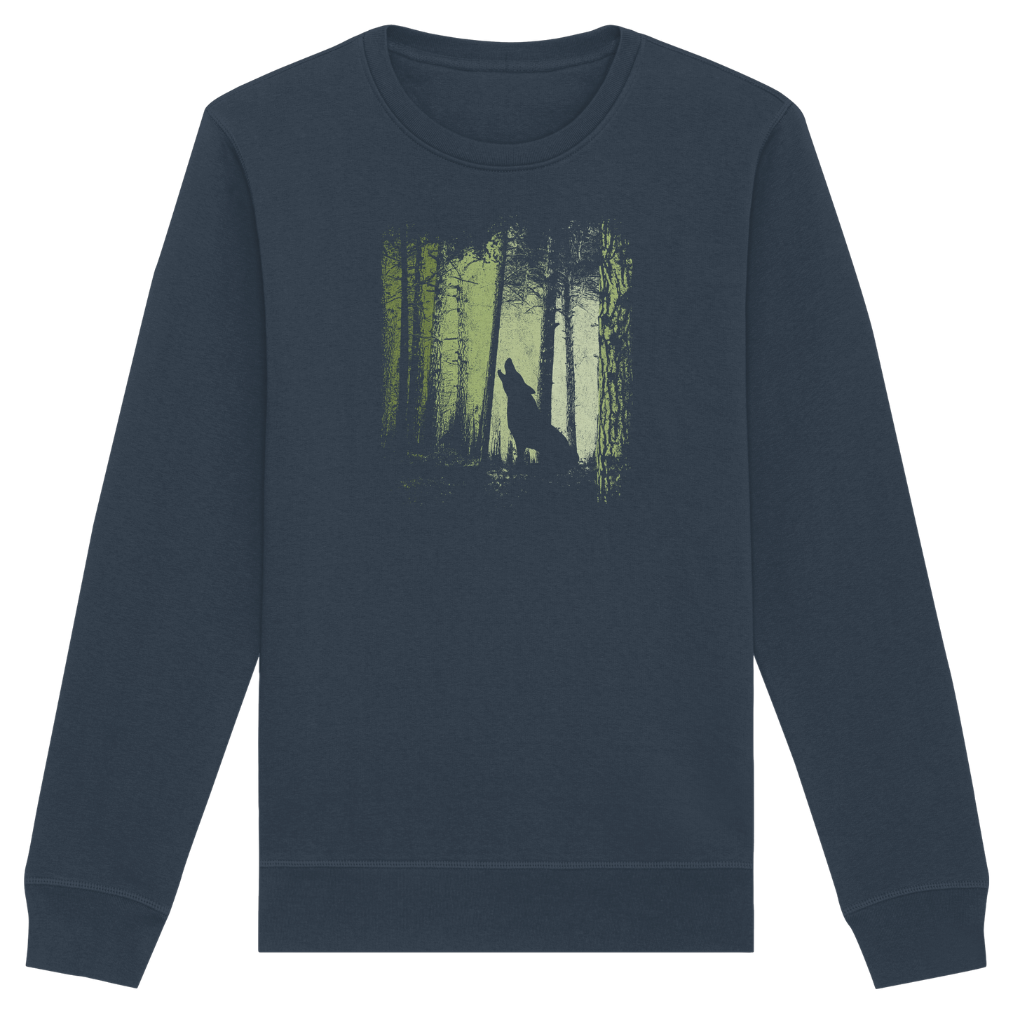 Einsamer Wolf im Zwielicht Wald  - Organic Basic Unisex Sweatshirt