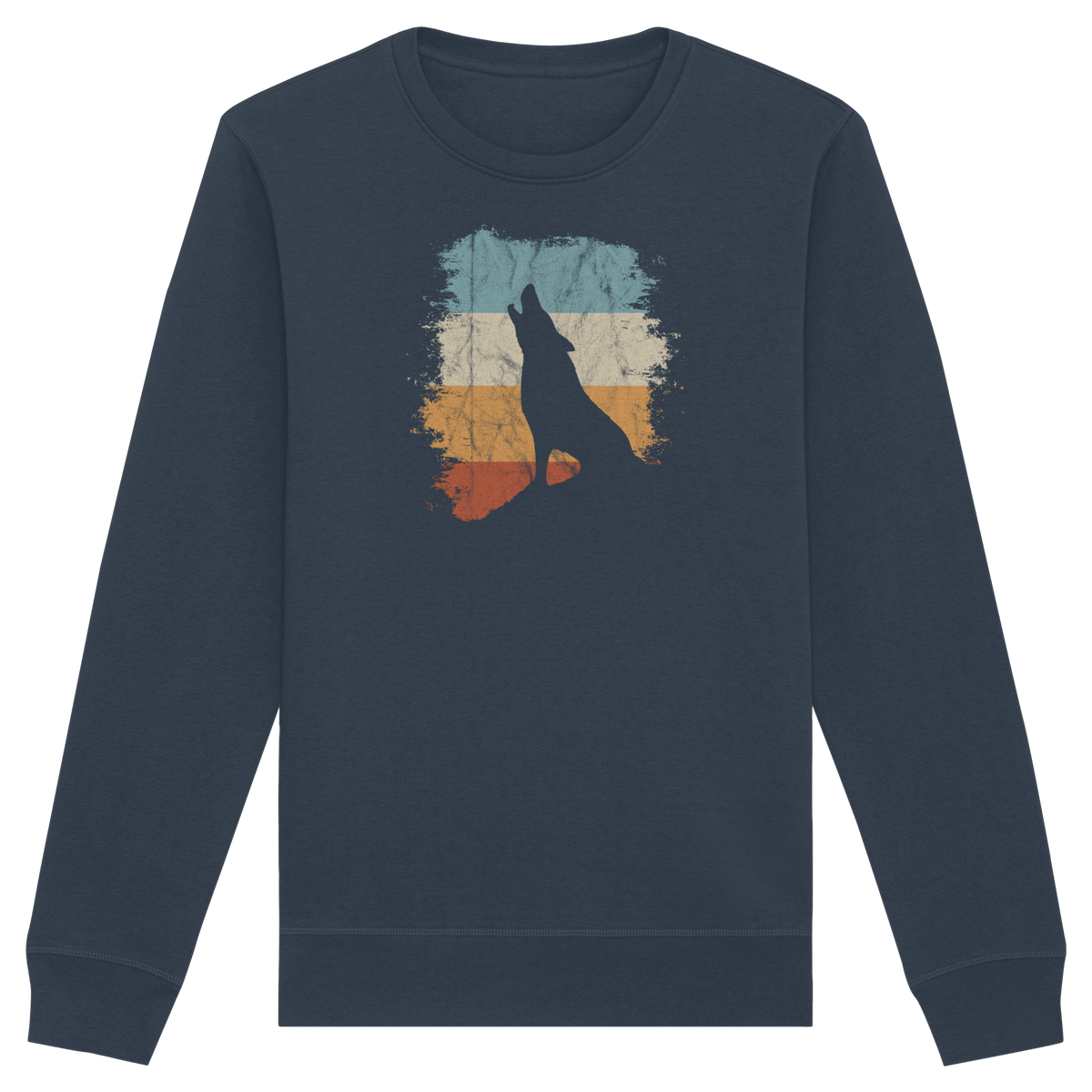 Retro Style lässig heulender Wolf  - Organic Basic Unisex Sweatshirt