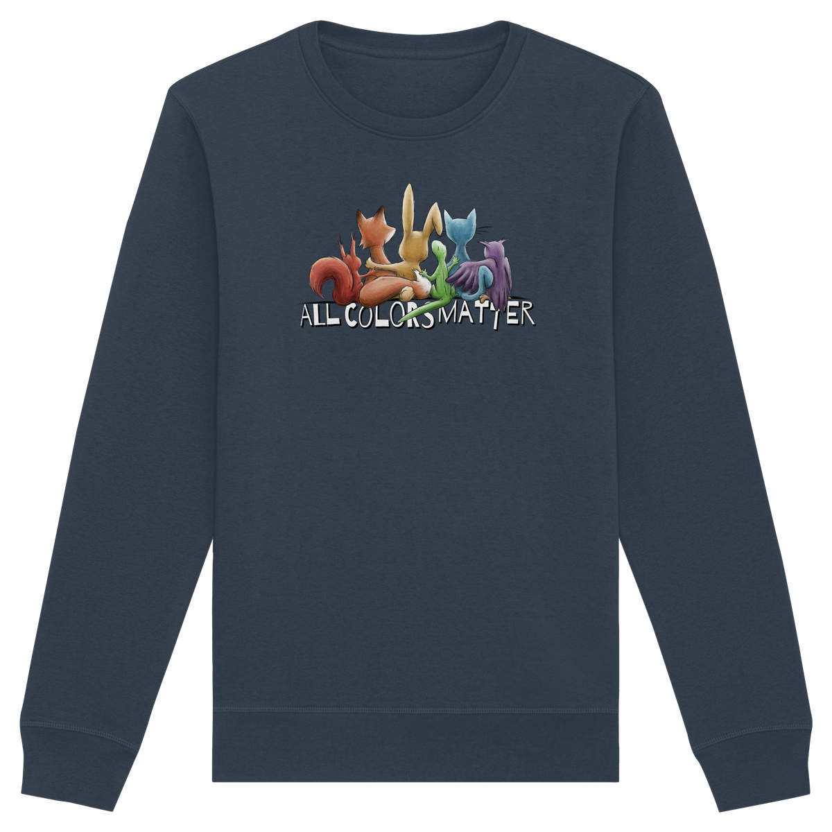 All Colors Matter! Regenbogen Tiere für Vielfalt - Organic Basic Unisex Sweatshirt
