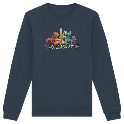 All Colors Matter! Regenbogen Tiere für Vielfalt - Organic Basic Unisex Sweatshirt
