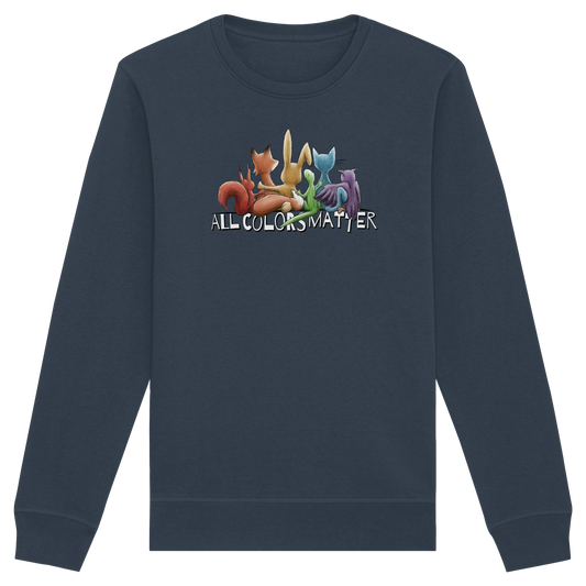All Colors Matter! Regenbogen Tiere für Vielfalt - Organic Basic Unisex Sweatshirt