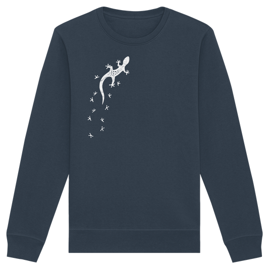 Gecko Eidechse Silhouette hell - Organic Basic Unisex Sweatshirt