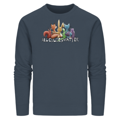 All Colors Matter! Regenbogen Tiere für Vielfalt - Organic Basic Unisex Sweatshirt