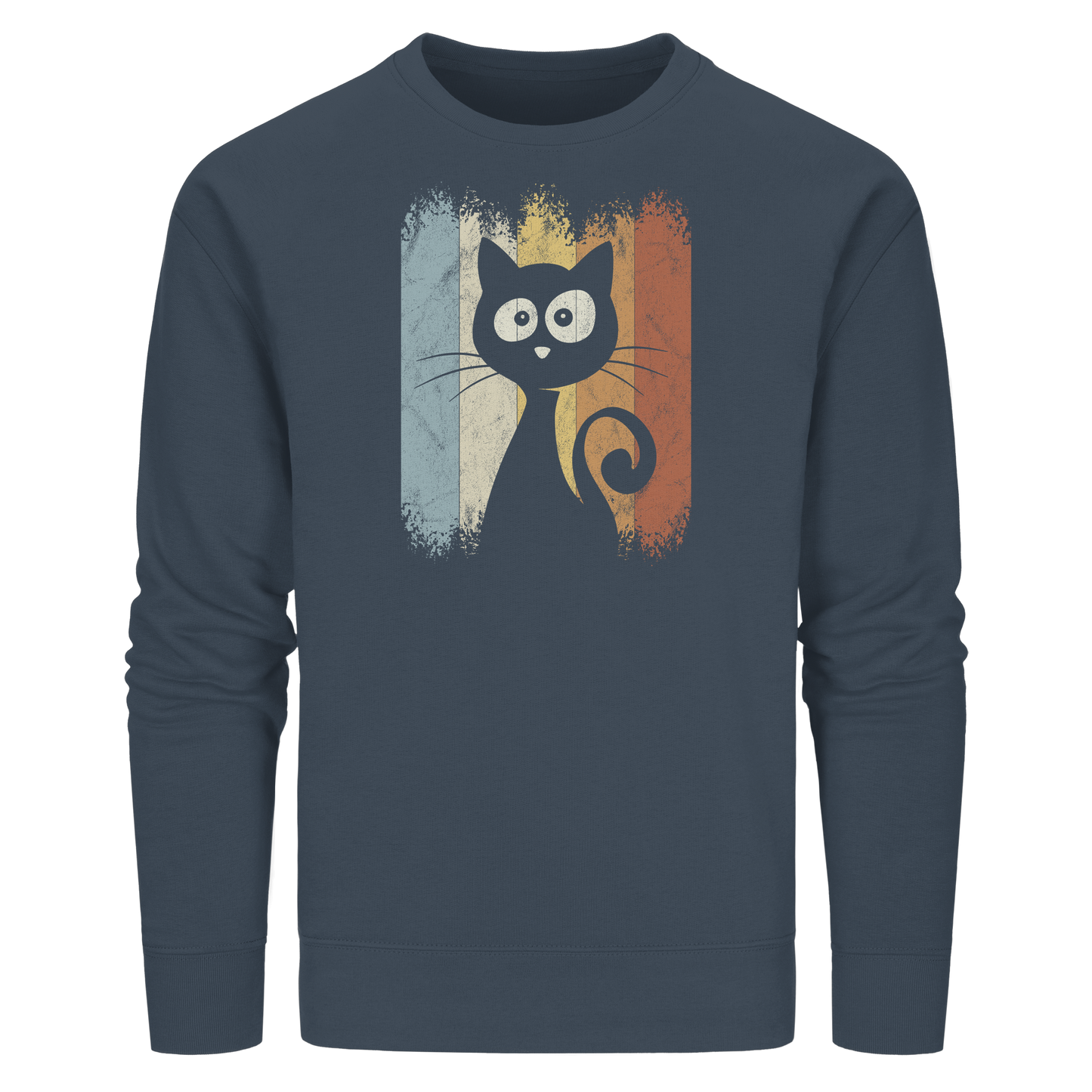 Retro Katze Silhouette - Organic Basic Unisex Sweatshirt