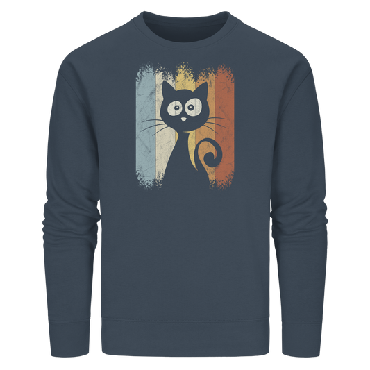 Retro Katze Silhouette - Organic Basic Unisex Sweatshirt