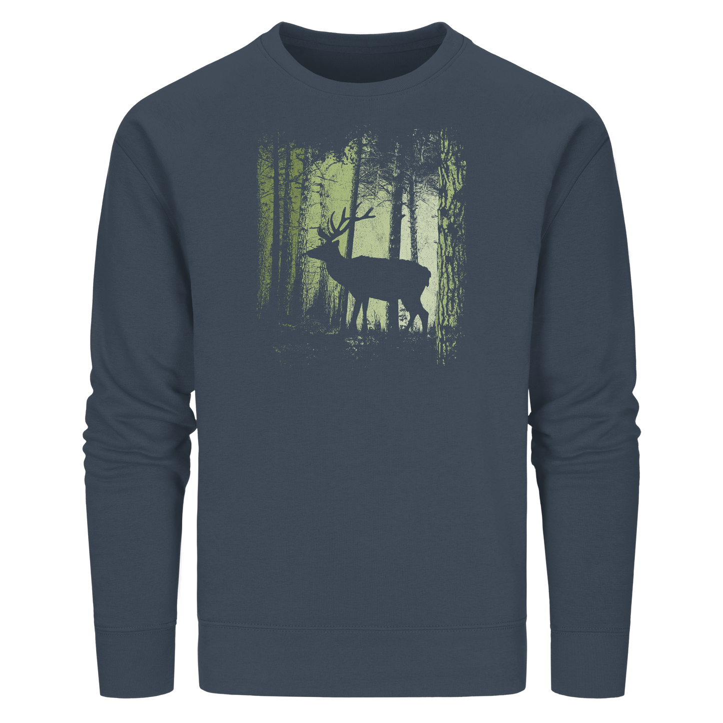 Hirsch im Zwielicht Wald - Organic Basic Unisex Sweatshirt